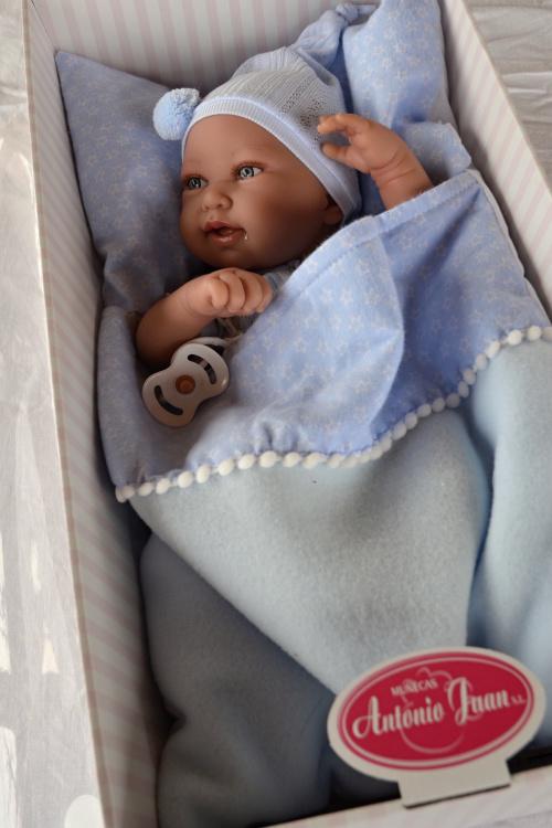 Кукла-младенец Пипо, мальчик в голубом, 42 см  